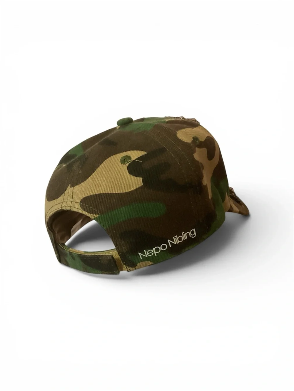 Embellished Camo Baseball Cap - Green